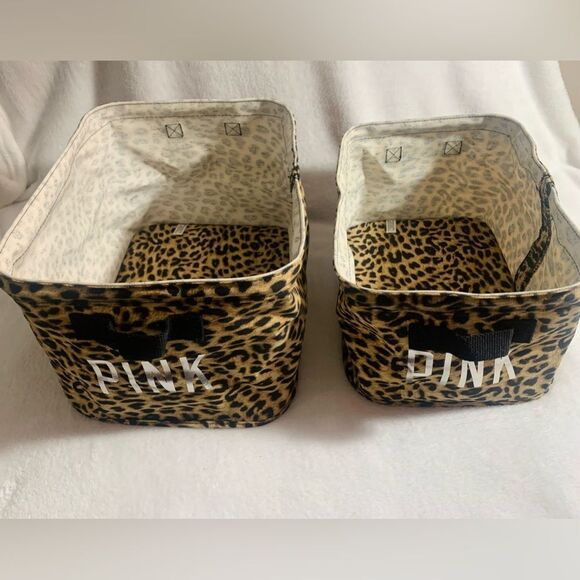 PINK VS CHEETAH STORAGE BINS SETS OF 2 - Picture 5 of 10